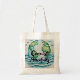 vreedzaam naast elkaar bestaan tote bag