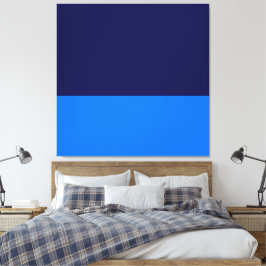 Vreedzaam nacht Zee. Helderblauw marinekleurenblok Canvas Afdruk