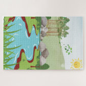 Vreedzaam natuur rivierpuzzel – Whimsical landscha Legpuzzel (Horizontaal)