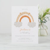 Vreedzaam neutraal regenboogverjaardagsfeest kaart (Staand voorkant)