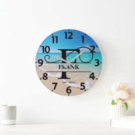 Vreedzaam Oceaangezicht F Monogram Grote Klok