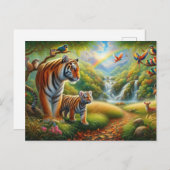 Vreedzaam Oerwoud Scene Schilderij Briefkaart (Voorkant / Achterkant)