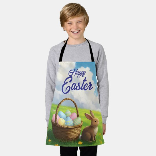 Vreedzaam Pasen Lente Weiland Konijn & Eiermand Schort (Gedragen)