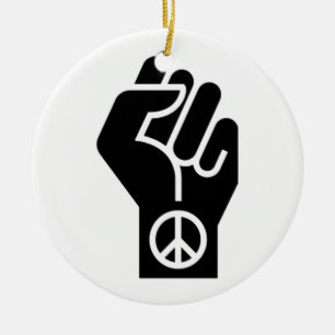 vreedzaam protest keramisch ornament