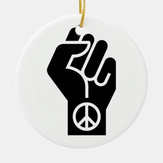 vreedzaam protest keramisch ornament (Voorkant)