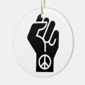 vreedzaam protest keramisch ornament (Links)