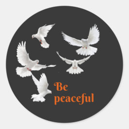 vreedzaam ronde sticker