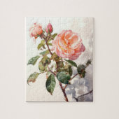 Vreedzaam Roos in de Waterverf van Bloom Legpuzzel (Verticaal)