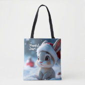 Vreedzaam seizoen en Big Eye Rabbit Tote Bag (Voorkant)