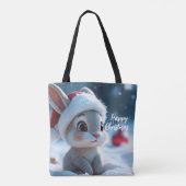 Vreedzaam seizoen en Big Eye Rabbit Tote Bag (Achterkant)