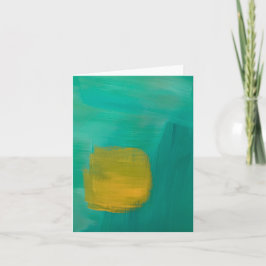 Vreedzaam, sereen, blauwgroen, minimalistisch notitiekaartje