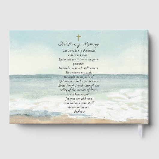 Vreedzaam strand Ocean Photo Funeral Memorial Gastenboek (Achterkant)