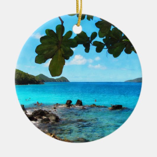 Vreedzaam strand St Thomas Keramisch Ornament (Voorkant)