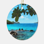 Vreedzaam strand St Thomas Keramisch Ornament (Links)