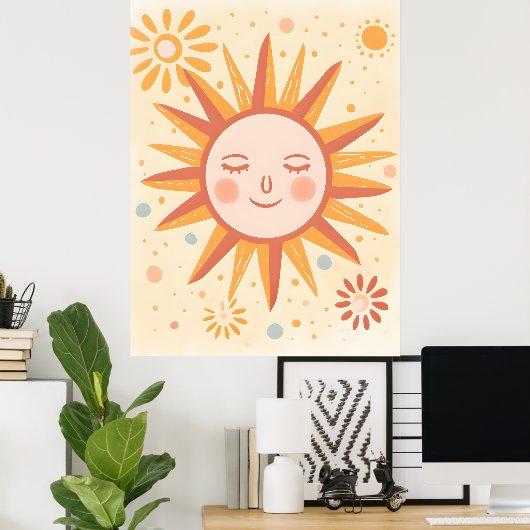 Vreedzaam Sun Nursery Wall Art Poster (Thuiskantoor)