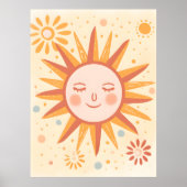 Vreedzaam Sun Nursery Wall Art Poster (Voorkant)