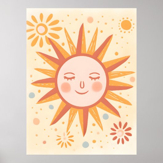 Vreedzaam Sun Nursery Wall Art Poster (Voorkant)