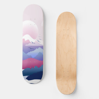 Vreedzaam tempellandschap bij zonsopgang persoonlijk skateboard
