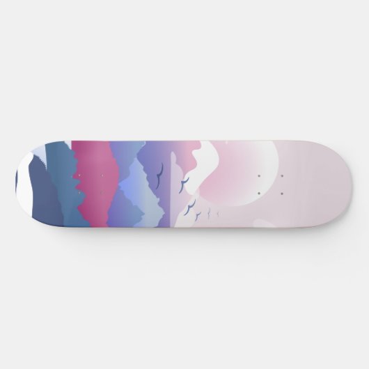 Vreedzaam tempellandschap bij zonsopgang persoonlijk skateboard (Horizontaal)