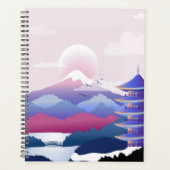 Vreedzaam tempellandschap bij zonsopgang planner (Voorkant)
