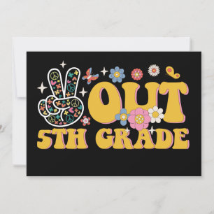 Vreedzaam Uit 5e Klas Groovy Laatste Schooldag Kaart