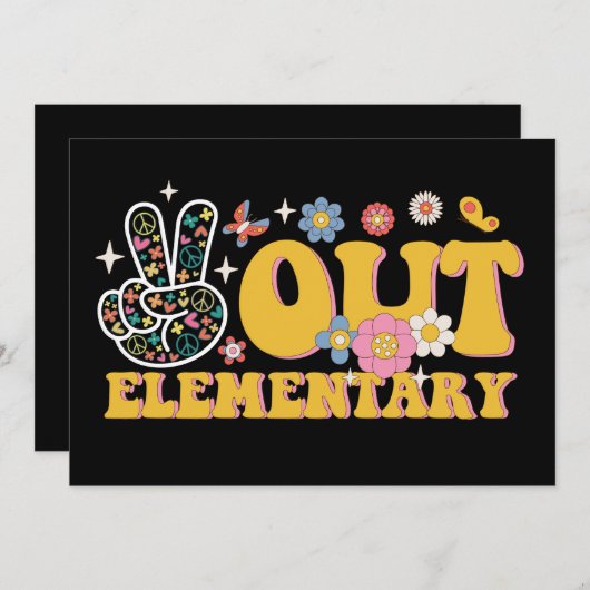 Vreedzaam Uit Basisschool Groovy Laatste Dag Van S Kaart (Voorkant / Achterkant)