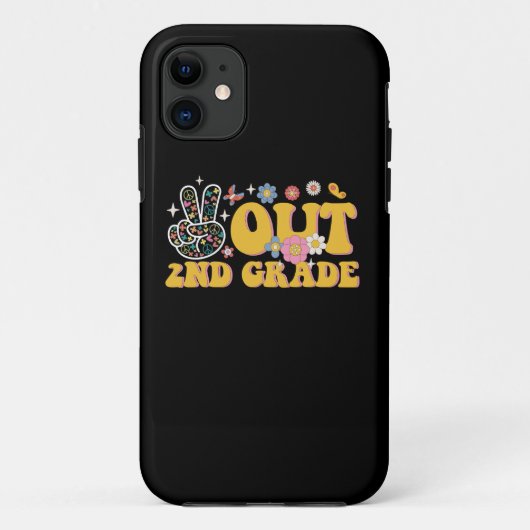 Vreedzaam uit de 2e klas Groovy laatste schooldag Case-Mate iPhone Case (Achterkant)
