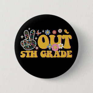 Vreedzaam uit de 5e klas, groovy laatste schooldag ronde button 5,7 cm