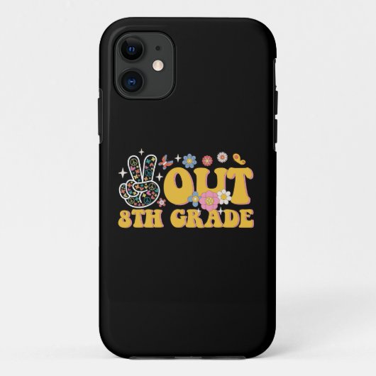 Vreedzaam uit de 8e klas Groovy laatste schooldag Case-Mate iPhone Case (Achterkant)