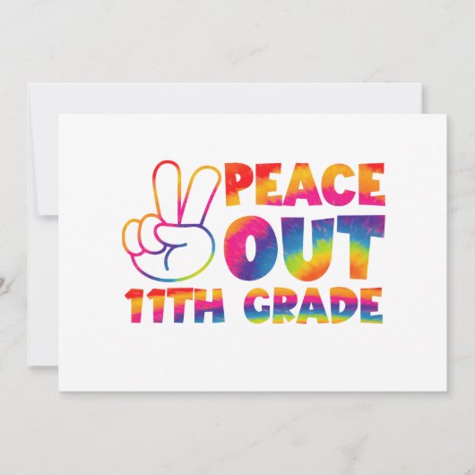 Vreedzaam Uit Elde Klas Tie Dye 11e Klas Kaart (Voorkant)