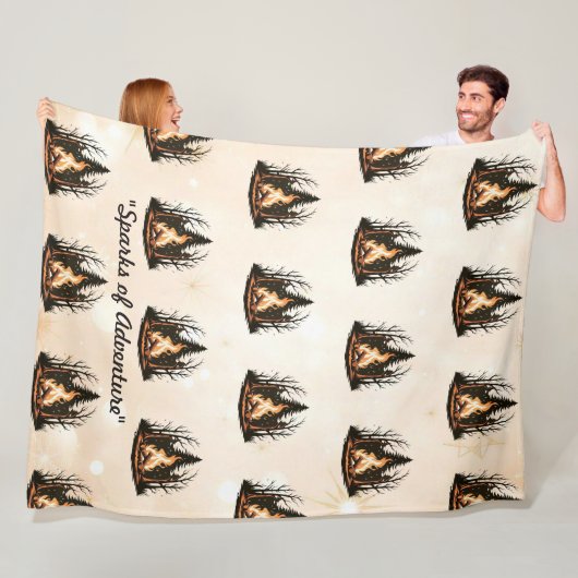 "Vreedzaam vonken ontwerp" Fleece Deken (In situ)