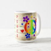 Vreedzaam vredessymbool koffiemok (Voorkant rechts)