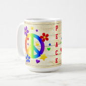 Vreedzaam vredessymbool koffiemok (Voorkant links)