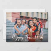 Vreedzaam Vreugdevolle Gelukkige Chanoeka Blauwe M Feestdagenkaart (Voorkant)