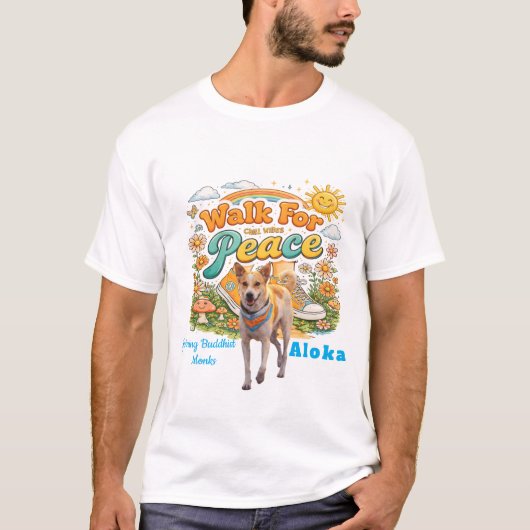 Vreedzaam wandelen met Aloka T-shirt (Voorkant)