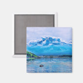 Vreedzaam waterverf Japans kunstontwerp Magneet (Voorkant / Achterkant)