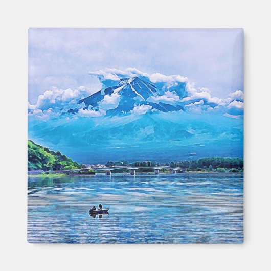 Vreedzaam waterverf Japans kunstontwerp Magneet (Voorkant)