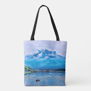 Vreedzaam waterverf Japans kunstontwerp Tote Bag