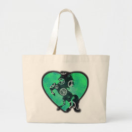 Vreedzaam wild paard! grote tote bag