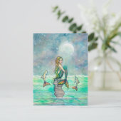 Vreedzaam Zee Zeemeermin Fantasy Art Briefkaart (Staand voorkant)