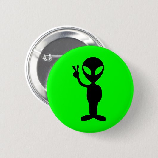 Vreedzame Alien Ronde Button 5,7 Cm (Voorkant /achterkant)