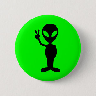 Vreedzame Alien Ronde Button 5,7 Cm