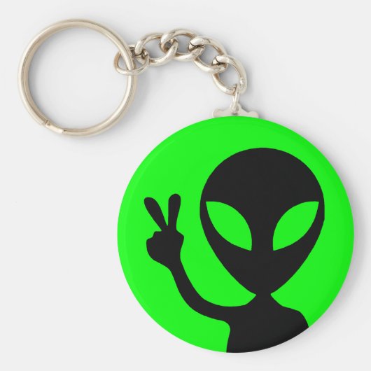 Vreedzame Alien Sleutelhanger (Voorkant)