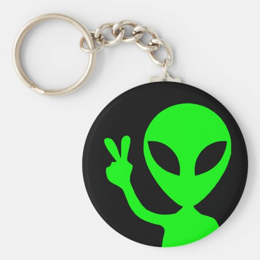 Vreedzame Alien Sleutelhanger (Voorkant)