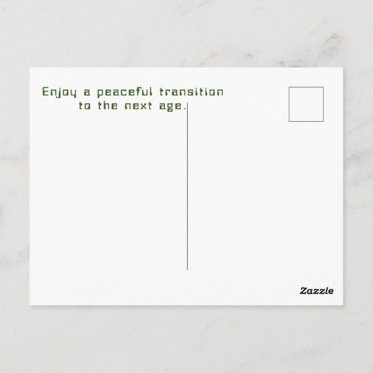 Vreedzame Alien Verjaardag Briefkaart (Achterkant)