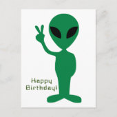 Vreedzame Alien Verjaardag Briefkaart (Voorkant)