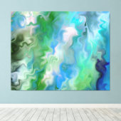 Vreedzame Aquamarijn Abstract 1.7 Canvas Afdruk (Insitu (Houten vloer))