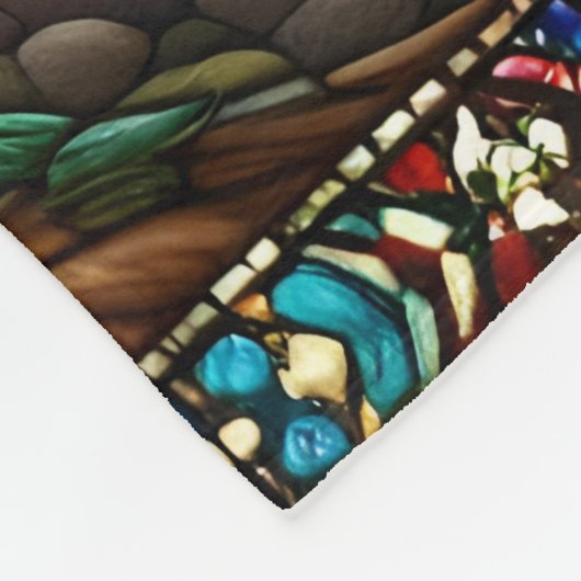 Vreedzame band: inheemse vrouw en wolf fleece deken (Hoek)