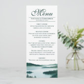 Vreedzame Bergmeer Elegante Rustieke Bruiloft Menu (Staand voorkant)