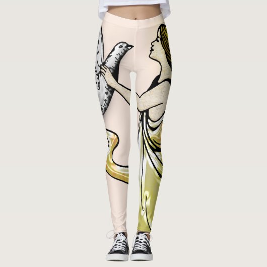 Vreedzame beschermer met Duif Leggings (Voorkant)